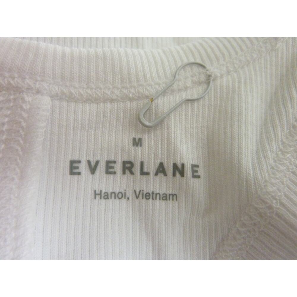 Everlane White Ribbed Racer Back Tank Top M - Picture 6 of 7